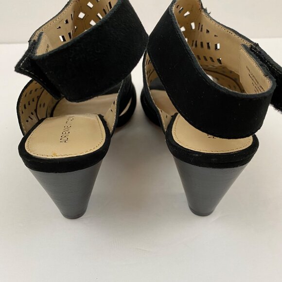Adrienne Vittadini Phil Black Fine Leather Slingback Heeled Sandals Womens 8M - Picture 8 of 10